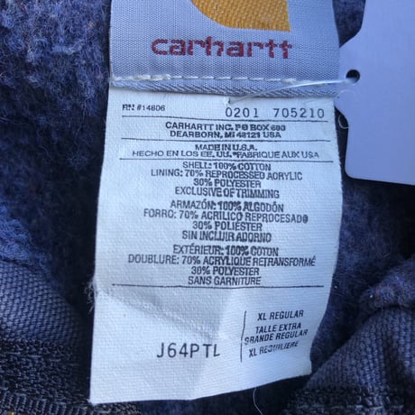 USA製 Carharttブランケット付きワークジャケット