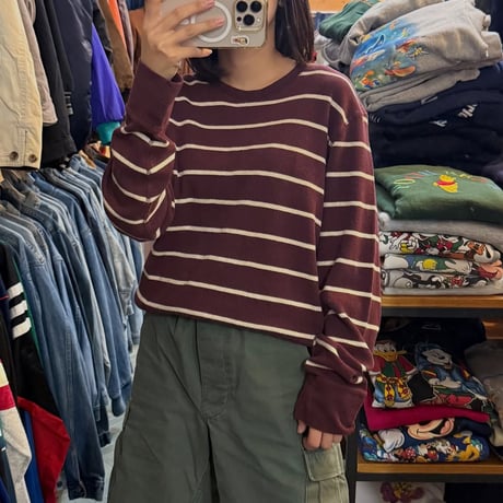 GAP ボーダーサーマルロンT