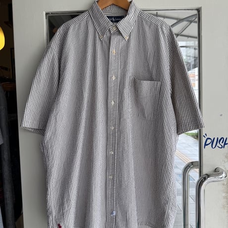 Ralph Lauren 半袖シアサッカーストライプシャツ