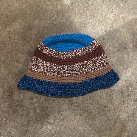 クロシェハット　blue×brown