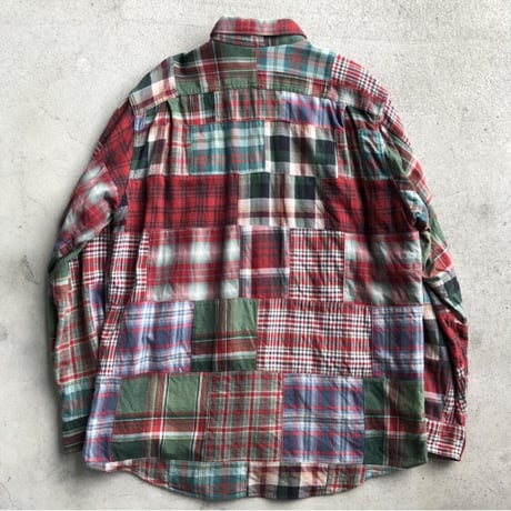 Poloパッチワークシャツ  M
