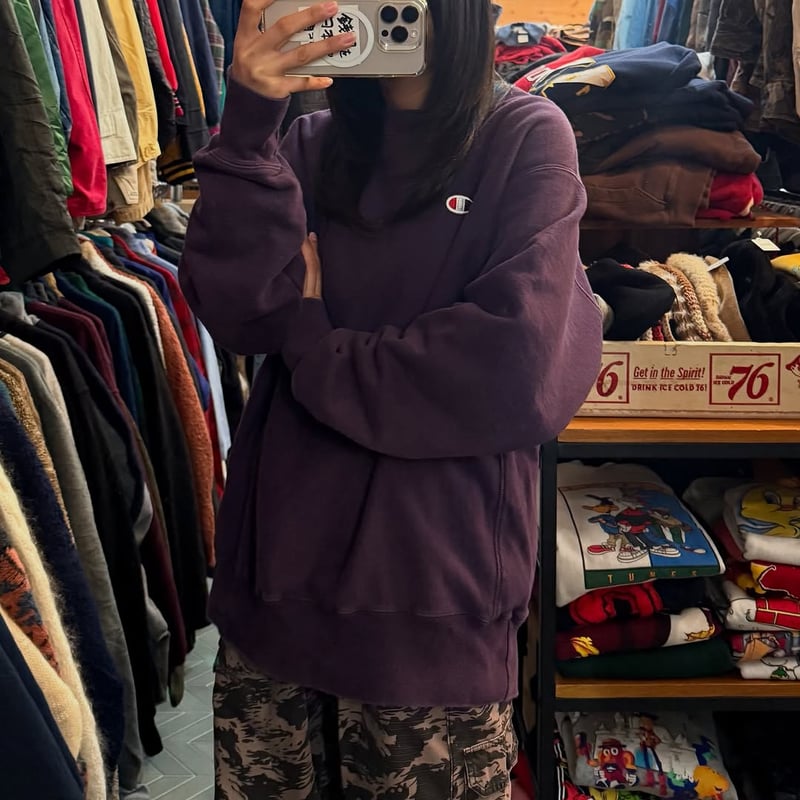 古着 Champion Reverse weave リメイク スウェット 古着 90s USA製 Champion Reverse Weave BIG ロゴ リブライン