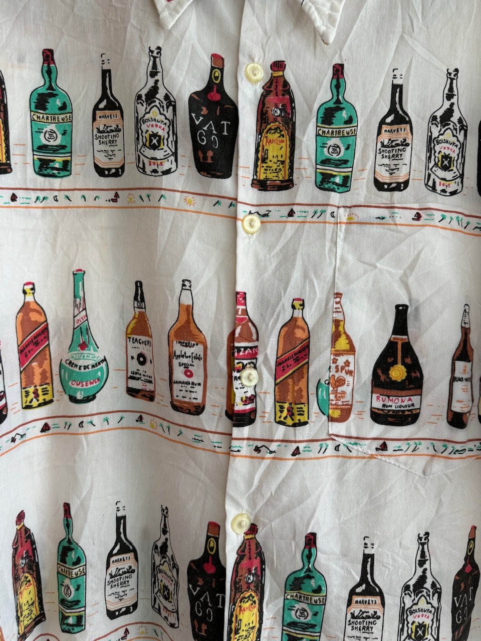 70's〜お酒総柄シャツ | CUSTOM FEVER