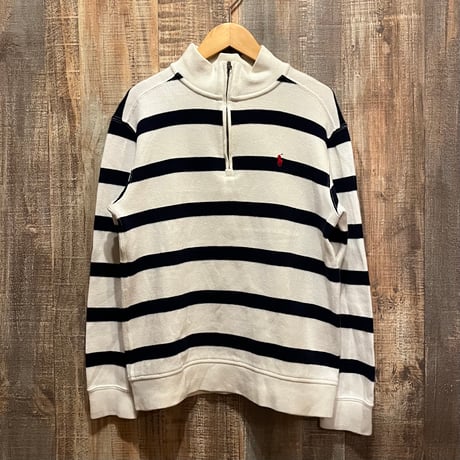 Polo ボーダーハーフジップニット