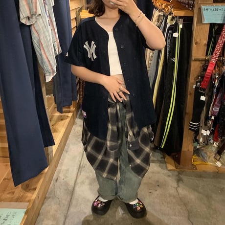 USA製 Majestic Athletic NY ベースボールシャツ