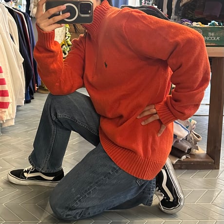 POLO ハーフジップニット