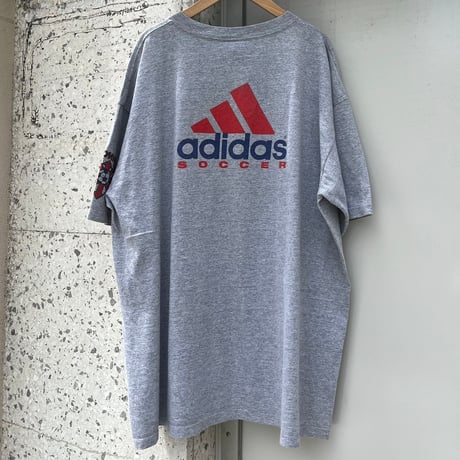 90s adidas サッカー　プリントTシャツ