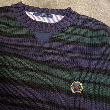 TOMMY HILFIGERボーダーコットンニット