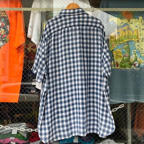 Polo チェック柄リネン半袖シャツ