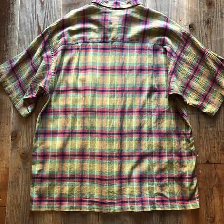 Patagonia半袖オーガニックコットンチェックシャツ  XL