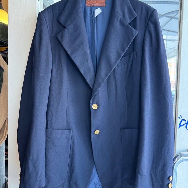 Yves Saint Laurent テーラードジャケット YVES SAINT LAURENT イヴサンローラン ネーム刺繍入り ダブル