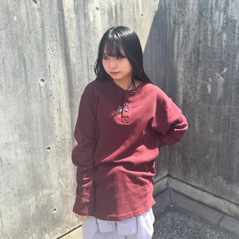RED HEAD ヘンリーネックサーマルロンT | CUSTOM FEVER