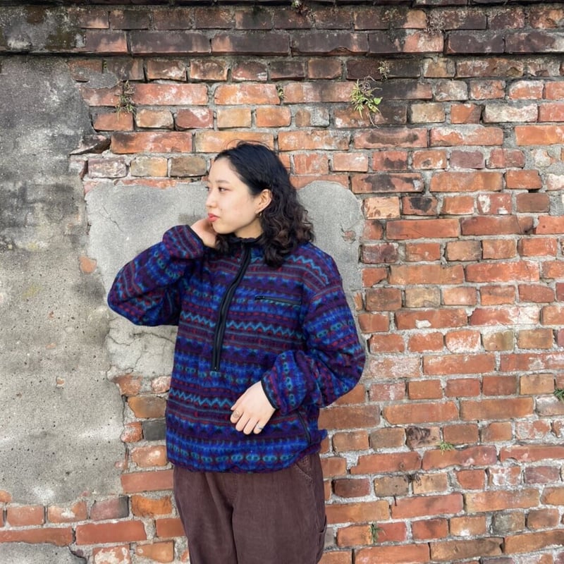 c-boy style (T45)ハーフジップフリースシティボーイコーデ古着 ハーフジップには、シャツを仕込むのがシティボーイの正解。 これだけ