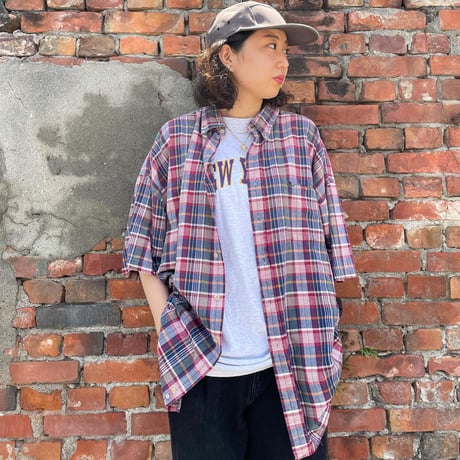 TOMMY半袖チェックシャツ