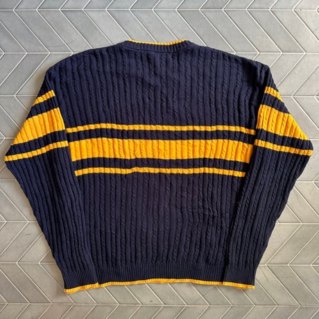 80s LACOSTE ケーブル編みニット