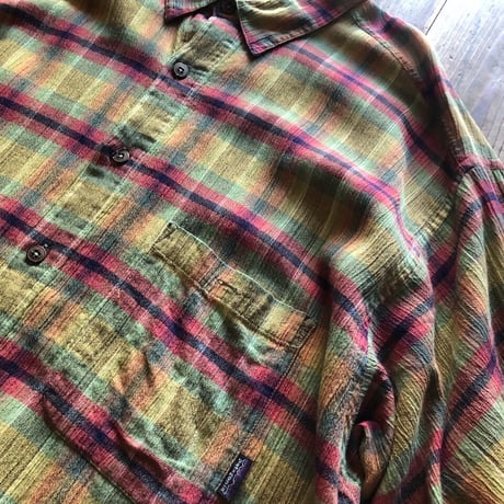 Patagonia半袖オーガニックコットンチェックシャツ  XL