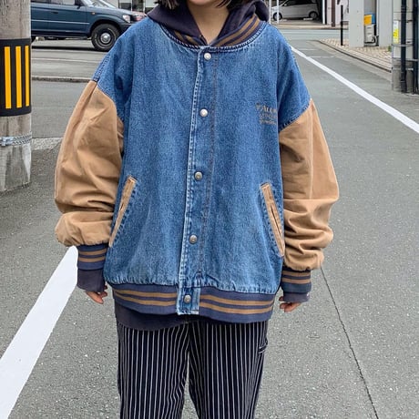 デニム切り替えブルゾン