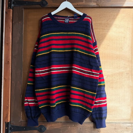 90s OLD GAP マルチボーダーニット