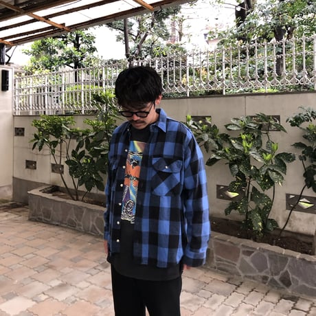 90's〜USA製 AMERICAN SPIRIT 青×黒ブロックチェック