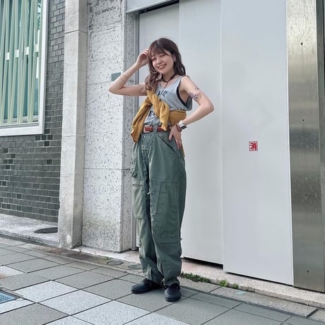 vintageアクリルカーディガン🟠