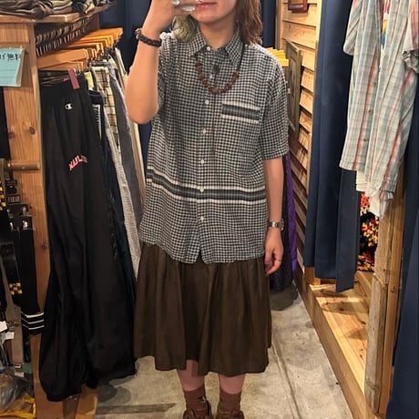 ポイントデザインチェックシャツ