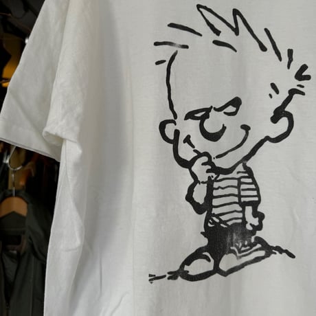 90's Calvin and HobbesキャラTシャツ