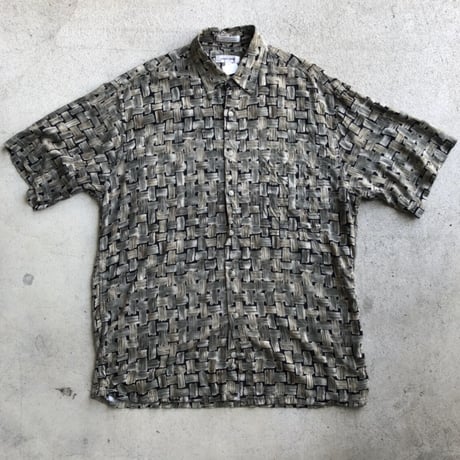 ピエールカルダン総柄レーヨンシャツ  L