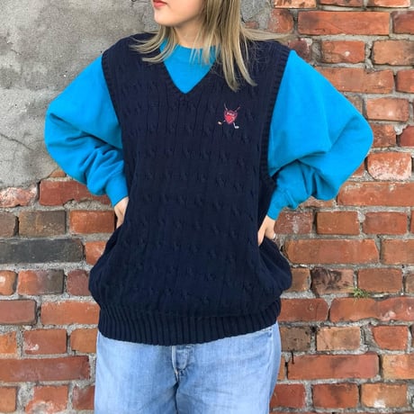 POLOケーブルニットベスト
