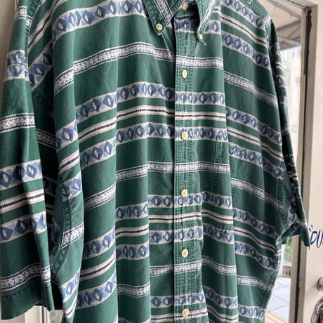 CHAPS総柄半袖シャツ  XL
