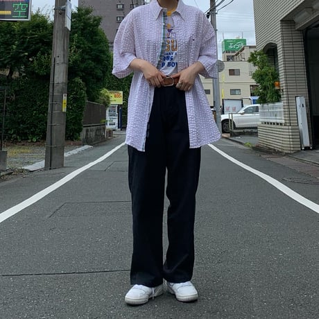 TOMMYシアサッカー半袖シャツ
