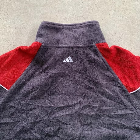 adidasラグランハーフジップフリース