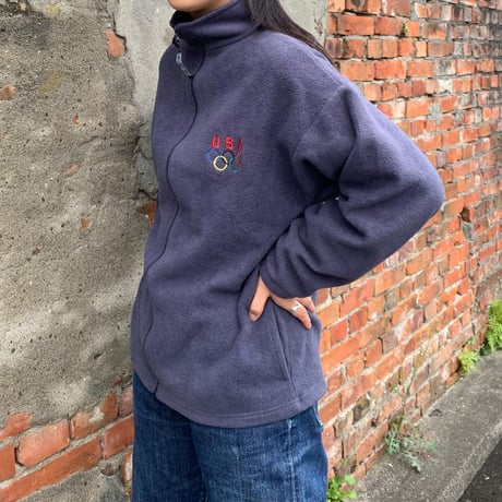 USA製オリンピック刺繍フリースフルジップ