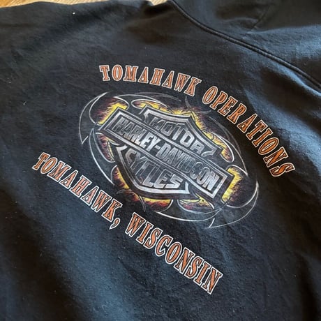 USA製HARLEY DAVIDSON ハーフジップフーディ 2X