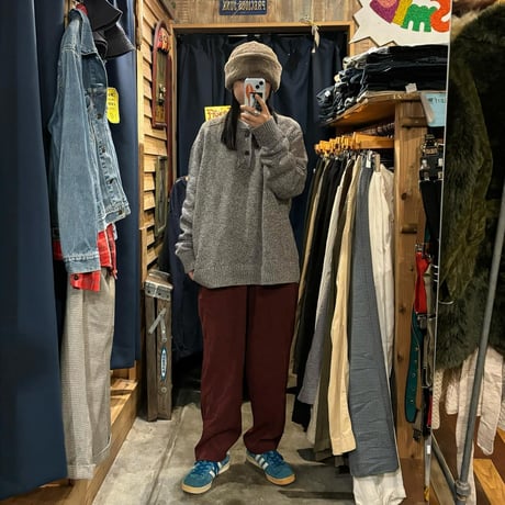 Eddie bauerヘンリーネックコットンニット