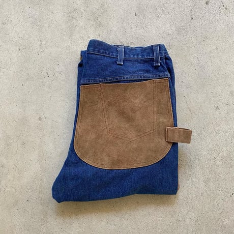 W38 レザーパッチデニム