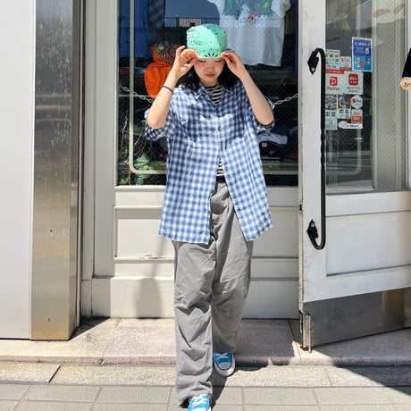 Polo チェック柄リネン半袖シャツ
