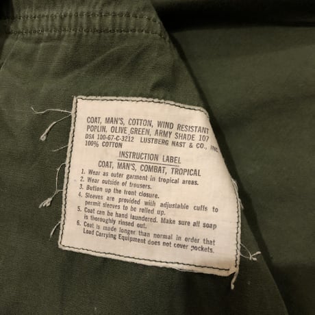 Military 60's COAT MAN'S COMBAT TROPICAL 3rd  type