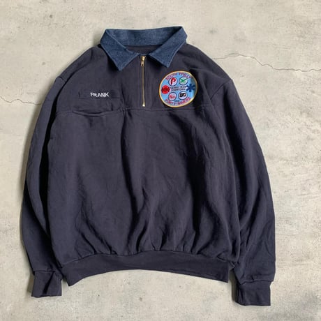 USA製襟付きハーフジップビッグスウェット