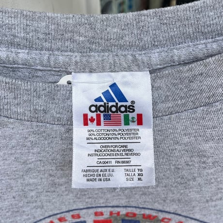 90s adidas サッカー　プリントTシャツ