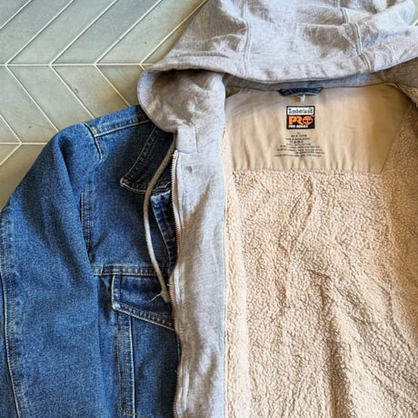 Timberland 重ね着風デニムジャケット