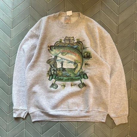 USA製サーモンプリントスウェット