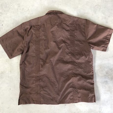 半袖キューバシャツ ブラウンXXL