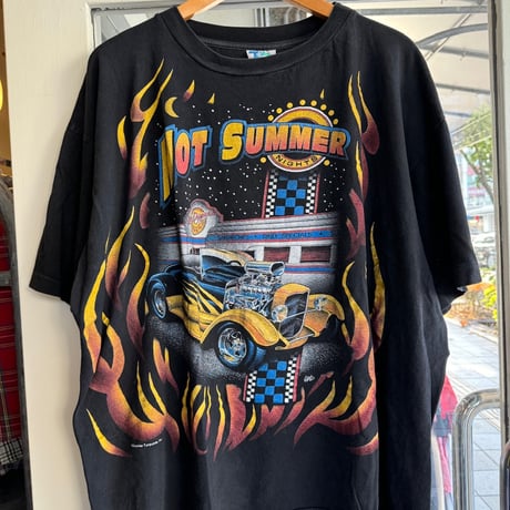 90's〜ホットロッドプリントTシャツ XXL
