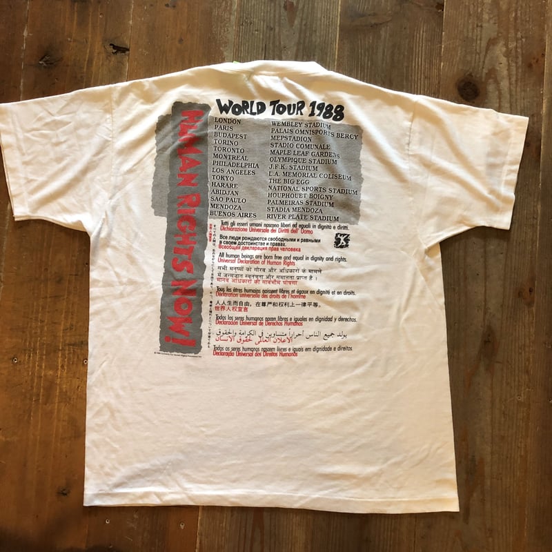 ★リーボック×HUMAN RIGHTS NOW! '88sワールドツアーTシャツ