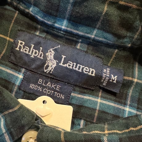 90's〜 Ralph Lauren チェックシャツ 〝BLAKE〟  M
