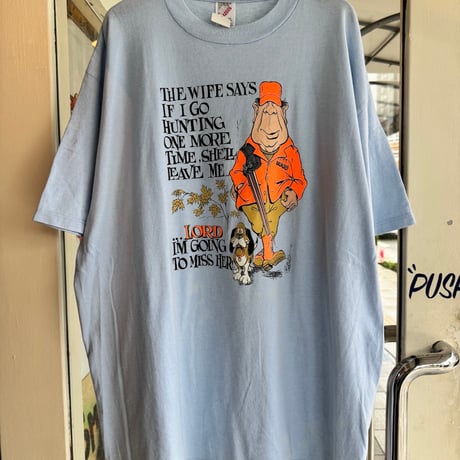 80's Hunting JokeプリントTシャツ XL