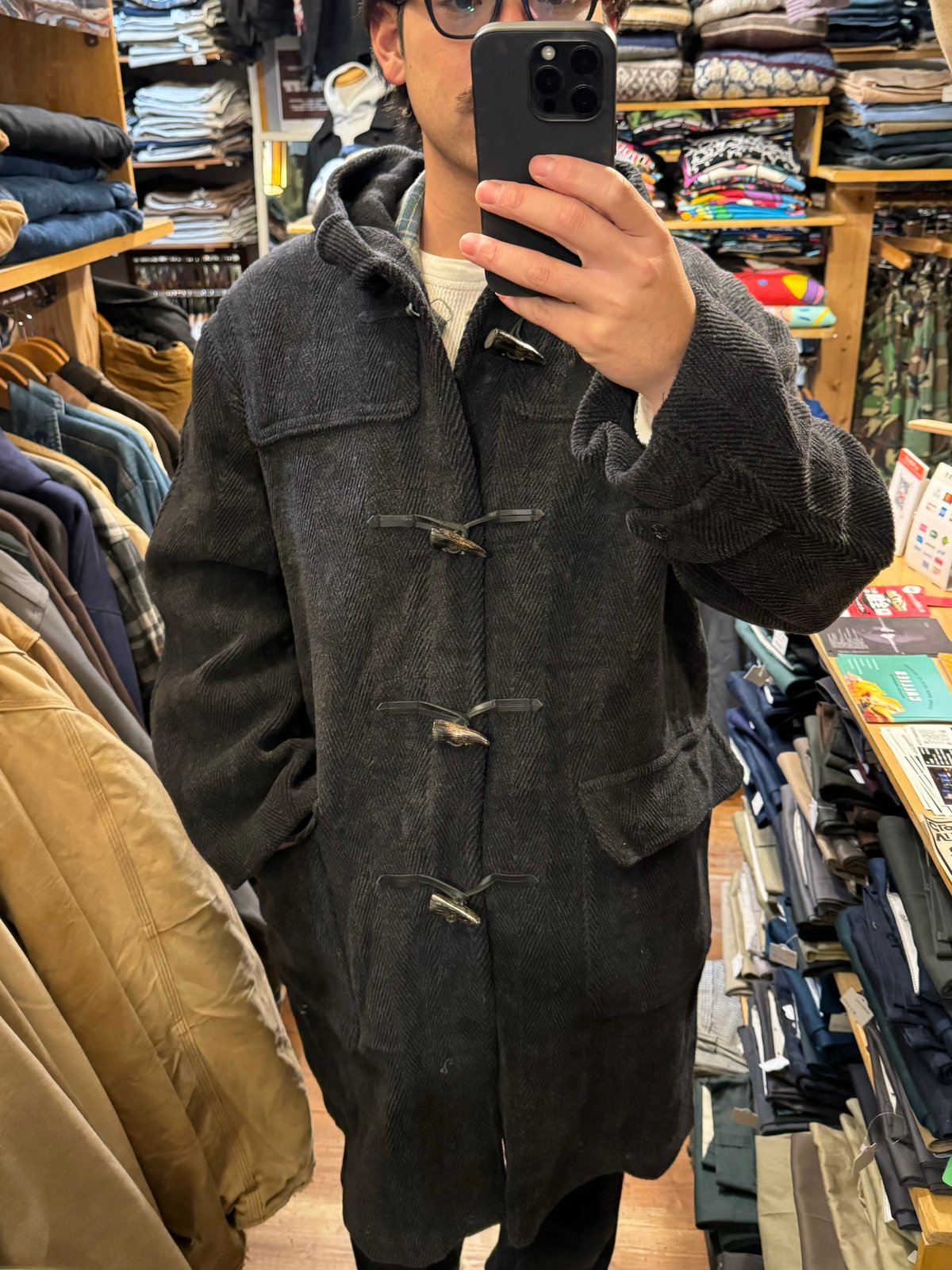 80s 英国製 グローバーオール ダッフルコート USA 36 茶 メンズ 80s 英国製 グローバーオール ダッフルコート USA 36 茶 メンズ