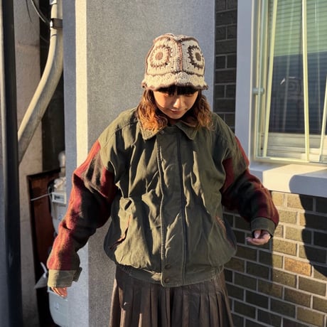 A.T.A WOODSNAN 襟レザー切替ジャケット