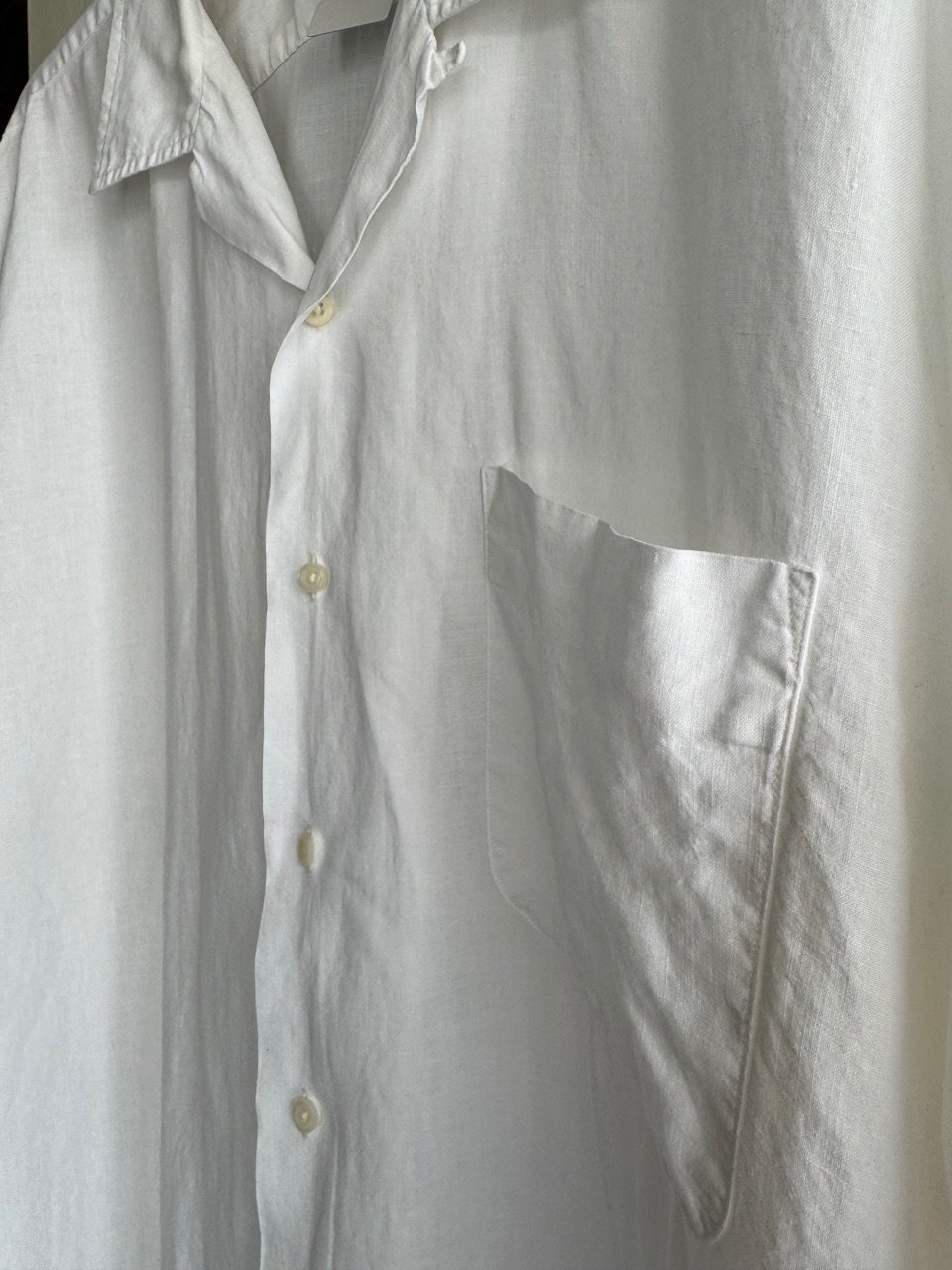 Ralph Laurenリネン半袖シャツ 白 L | CUSTOM FEVER