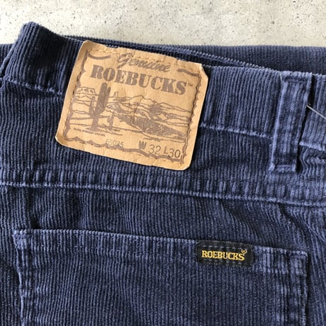 90's〜ROEBUCKS コーデュロイパンツ W32×L30 ネイビー